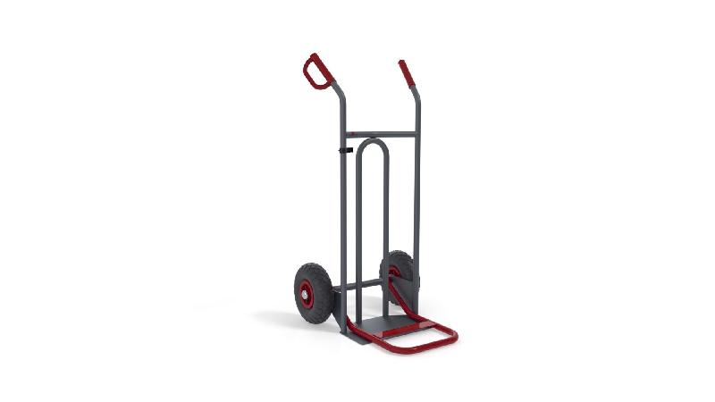 Diable pelle fixe à garde et bavette repliable - charge 250 kg - roues pneumatiques et options disponibles - Rolléco_0