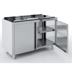 ERATOS Meuble Neutre Traversant Avec Portes Battantes Aisi-304 18/10 Prof.700 - Sans Dessus - 1000X700X850 MNBP70-100 - MNBP70-100_0