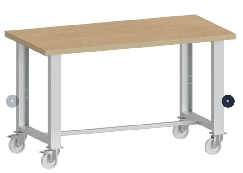 Établi d'atelier mobile professionnel - Multiplis Hêtre 40mm - Acier - 450 kg - Rolléco_0