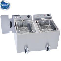 Friteuse professionnellle à poser double cuve 2x8l avec robinet de vidange - WR-FED8-RV_0