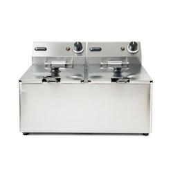 Friteuse Kitchen Line - 2x 8L, HENDI, Kitchen Line, 16L, 230V/7000W, 550x430x(H)345mm - Acier inoxydable 18/0 205839_0