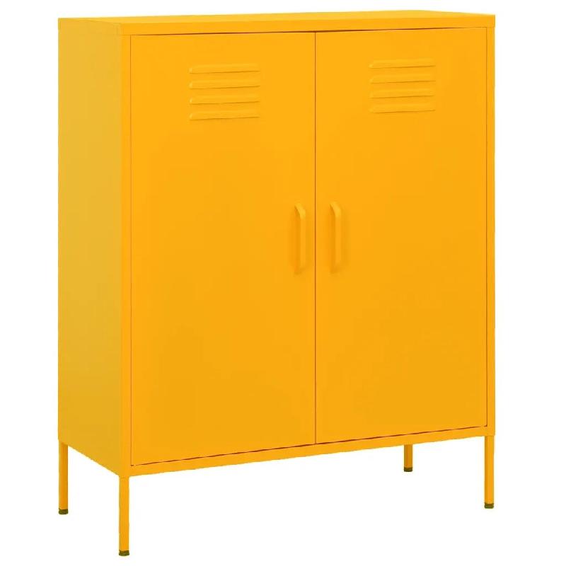 Helloshop26 - Armoire de rangement pratique 80 x 35 x 101,5 cm robustesse durable 2 étagères réglables style moderne en acier jaune 02_0046855 - ja_0