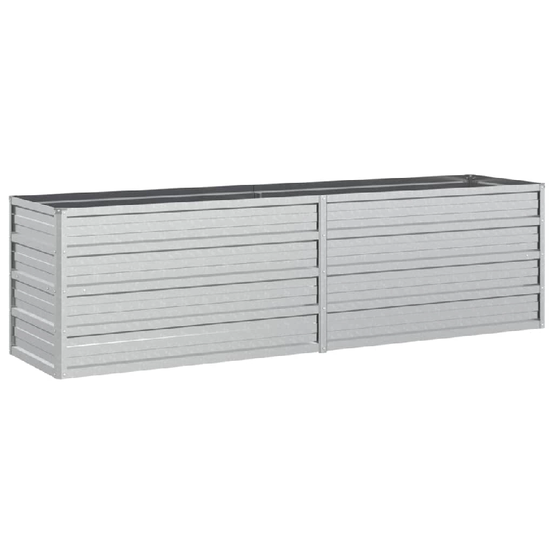 Helloshop26 - Jardinière bac lit surélevé plantes fleurs terrasse jardin de jardin 160 x 40 x 45 cm acier galvanisé argenté Argent 02_0039372 - 3_0