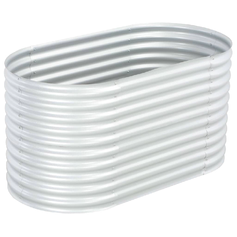 Helloshop26 - Jardinière lit surélevé plantes fleurs jardin 160 x 80 x 81 cm acier galvanisé argenté 02_0001006 - 3000073491535_0