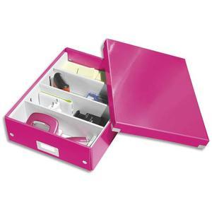 LEITZ BOÎTE CLICK&STORE M-BOX AVEC COMPARTIMENTS AMOVIBLES. COLORIS ROSE_0