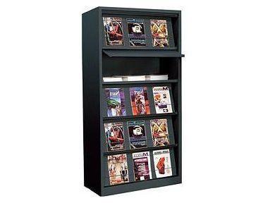 Meuble présentoir - Colonne rotative, présentoir à revues ou armoire avec stockage intégré_0