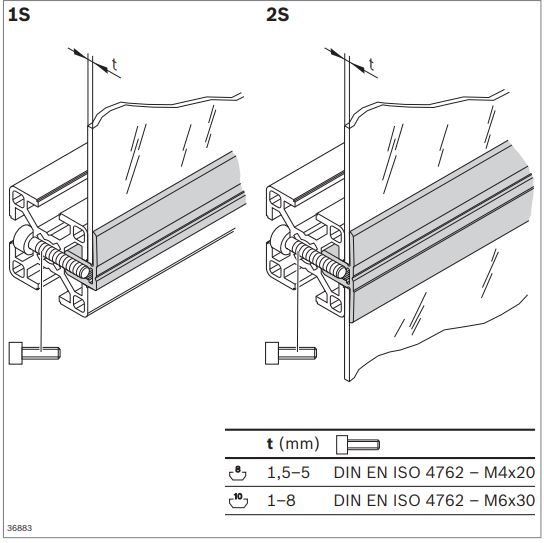 Profilé de serrage pour la fixation aisée de vitres, panneaux de garnissage ou grilles sur des profilés d'étayage_0