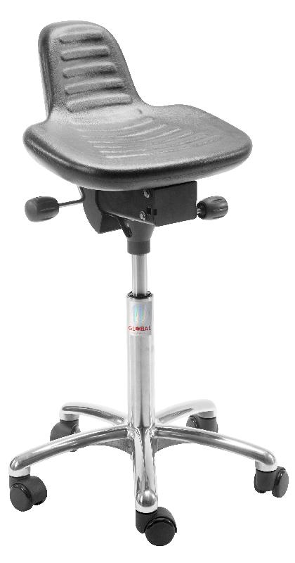 Siège de travail en polyuréthane - Alfa Alu - Hauteur d'assise 530/720 mm - Base aluminium stable avec mécanisme Easy Seat_0