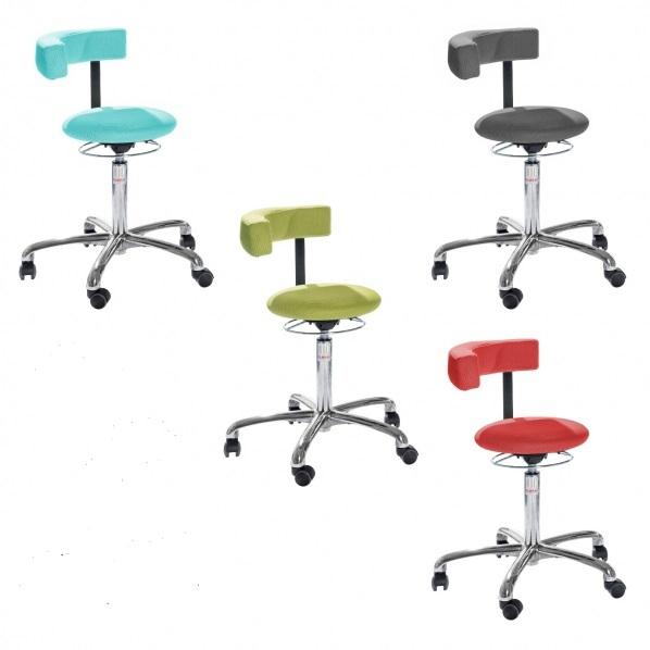 Siège ergonomique SATURN - Pivotant base alu Assise rembourrée Rouge_0