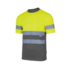 T shirt technique bicolore haute visibilité VELILLA jaune|gris T.M Velilla - M polyester 8434455551671_0