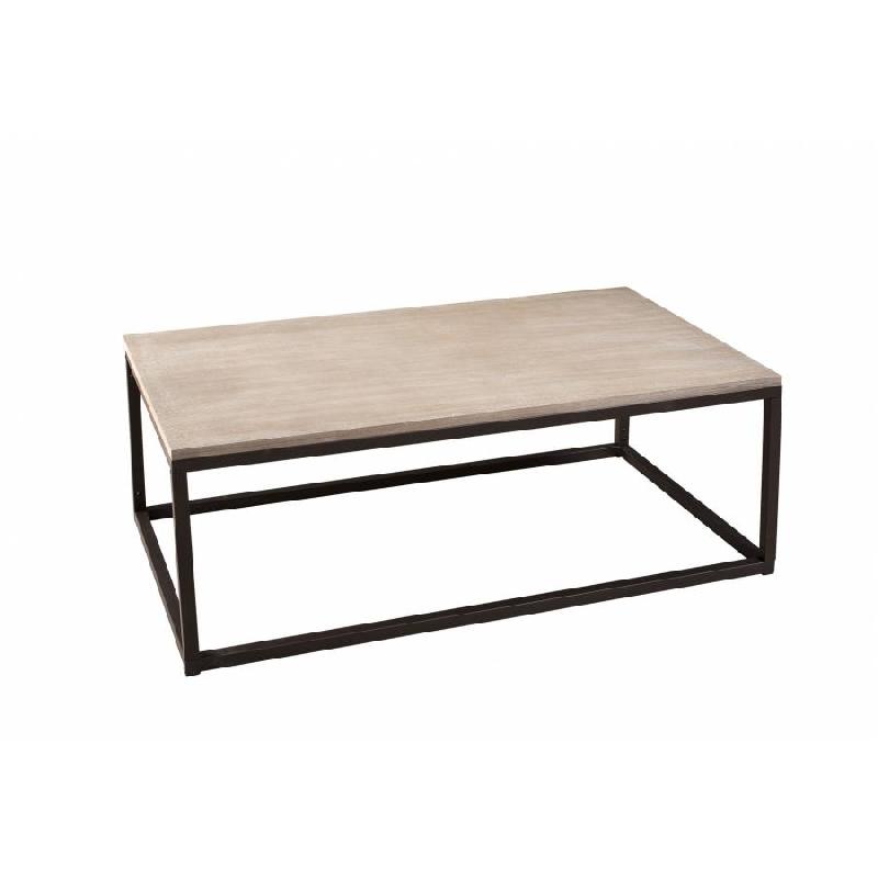 Table basse industrielle rectangulaire 115 x 65 cm lea en bois de