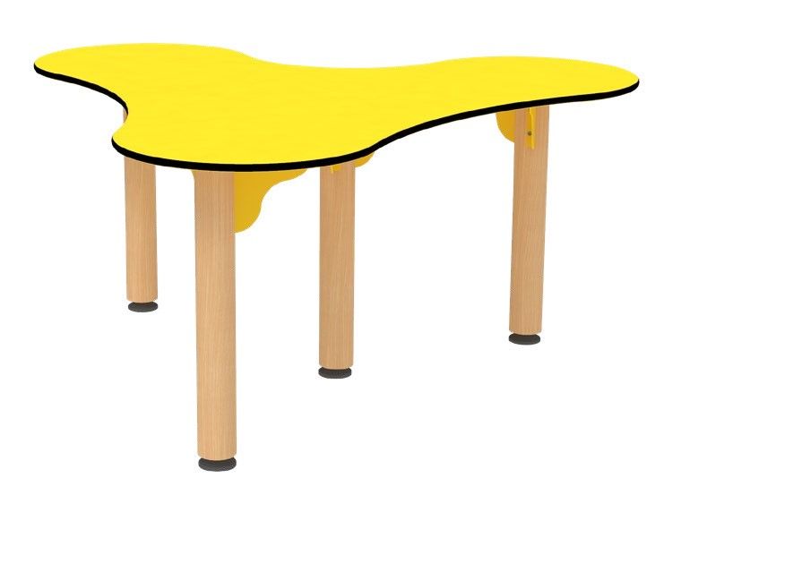 Table triple arrondi - Réf. TA.TRIAR1 - Dimensions L1000mm x P1000mm ou L1200mm x P1200mm - Pour crèche, collectivité_0