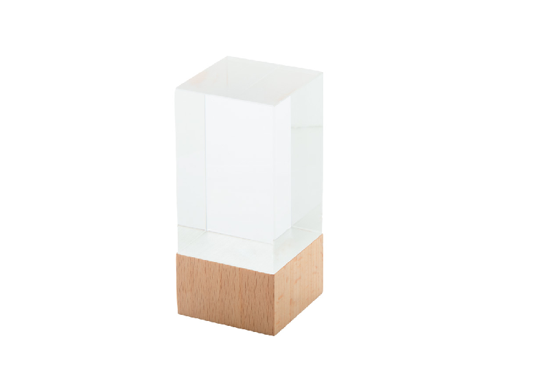 Trophée en verre avec socle en bois de hêtre - livré avec boîte cadeau kraft_0