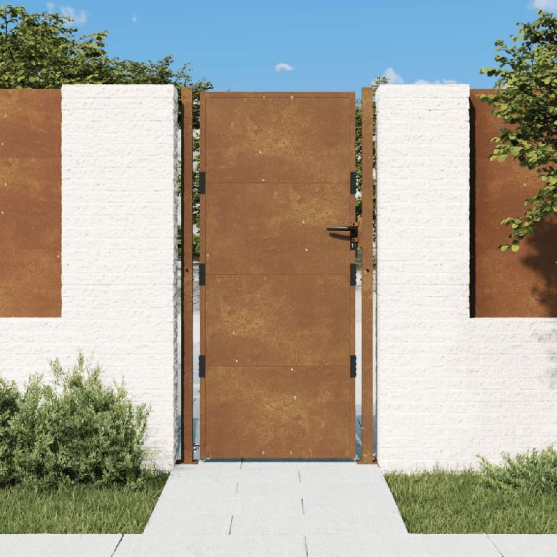 Vidaxl portail de jardin 105x205 cm acier corten 153207_0