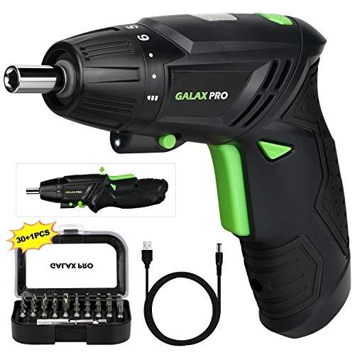 GALAX PRO Tournevis sans fil - Visseuse rechargeable 3.6V avec 31 embouts, LED et réglage de couple_0