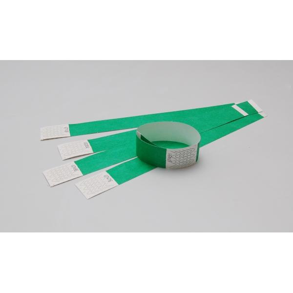 Bracelets Tyvek vierges - Par 1000 - Couleur verte (354 C) - Sécuritaires et résistants à l'eau_0