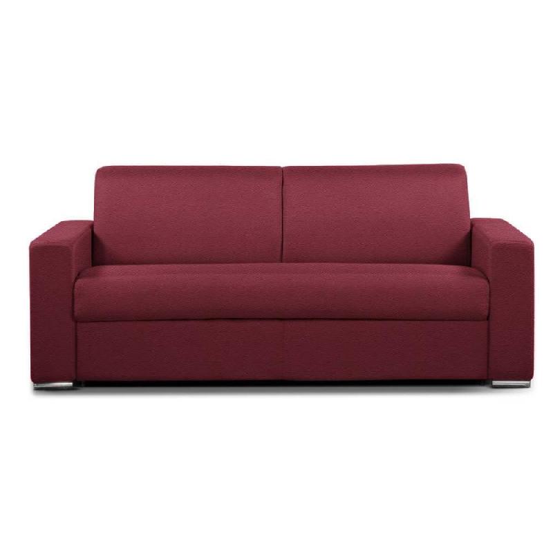 CANAPÉ CONVERTIBLE 3-4 PLACES SELECT MATELAS 16CM SOMMIER LATTES 160CM RENATONISI POLYURÉTHANE ROUGE_0
