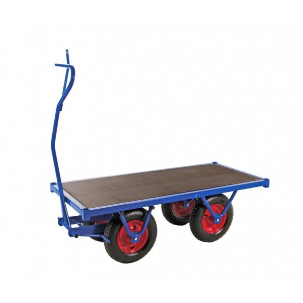 Chariot pour charges lourdes Rolléco - 1500 kg - Format 2500x1000 mm avec roues pneumatiques de 400 mm_0