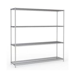 Etagère 4 Niveaux Démontables H.1800mm - Couleur Chrome - Combisteel - l180- L- P45- h180- - 698142790936_0