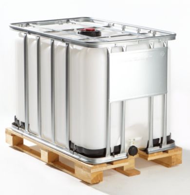 CUBITAINER DE STOCKAGE ET DE TRANSPORT SUR PALETTE EN BOIS - CAPACITÉ 600 LITRES - VERSION POUR PRODUITS DANGEREUX