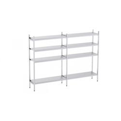 Distform Rayonnage en Acier Inoxydable Linéaires 3090 à 3920 mm 4 Niv P400 Acier inoxydable 3190x400x400x1800mm - 651637587015_0