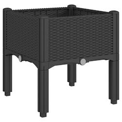 Helloshop26 - Jardinière bac lit surélevé plantes fleurs terrasse jardin avec pieds 40 x 40 x 42 cm PP noir 02_0038166 - 3000214120850_0