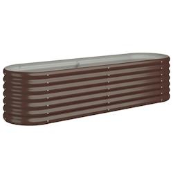 Helloshop26 - Jardinière bac lit surélevé plantes fleurs terrasse jardin de jardin acier enduit de poudre marron 02_0039557 - 3000218564780_0
