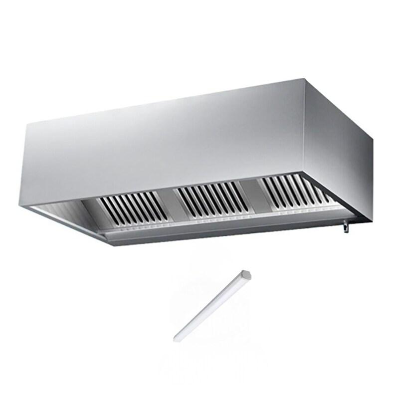 Hotte caisson sans moteur 1000x900x450 mm avec éclairage, filtre et robinet de vidange PREMIUM / GOLDINOX - 3701770823277_0