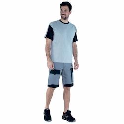 Lafont - Tee-shirt de travail mixte FLANGE Gris Chiné / Noir Taille 3XL - XXXL 3122458397383_0