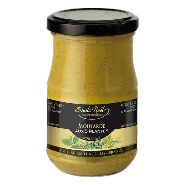 EMILE NOEL MOUTARDE AUX 5 PLANTES BIO 200G VINAIGRE, MOUTARDE