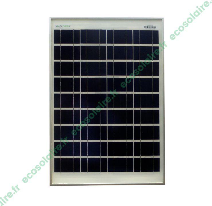 Panneau solaire photovoltaïque 20Wc 12V GOLDI020PM - Câble de 5m inclus ou sans câble_0