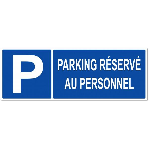 Panneau et autocollant parking réservé au personnel - Modèle Parking personnel - Fabrication française_0
