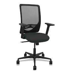 Piqueras y Crespo Silla Zulema sincro malla negra asiento bali negro brazos 2D ruedas 65 - noir multi-matériau 390SM840B840B2DB68R65_0
