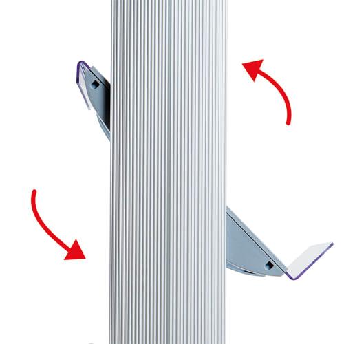 Paperflow présentoir mobile en alu, 4 tablettes métal pour 8 documents a4. Dim. L50 x h167,8 x p38,5 cm_0