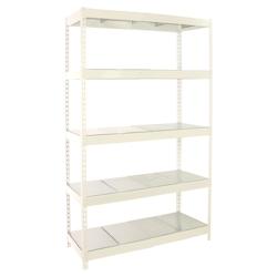 PROREGAL Étagère pour Charges Lourdes BIG METAL YETI FIVE | HxLxP 200x120x75cm | 400kg par Niveau | Blanc - blanc métal PR_RS24-121_0