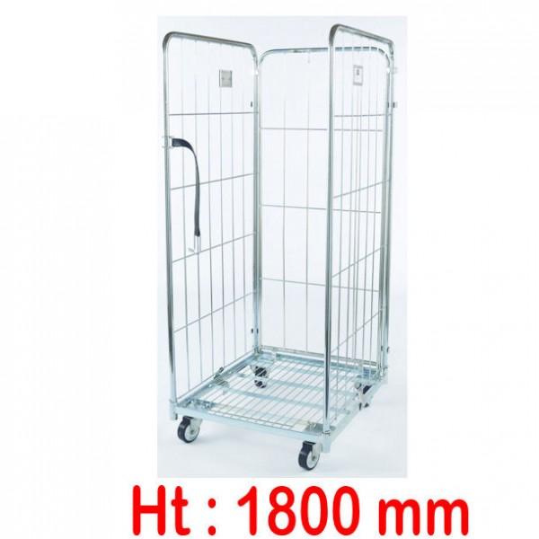 Roll-containers 3 côtés - Hauteur 1650 mm et 1800 mm - Charge maximale 500 kg - Marque Rolléco_0