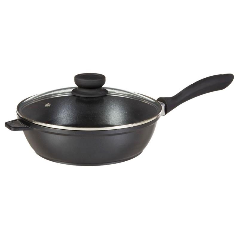 Sauteuse en fonte d'aluminium 24cm noir - Paris Prix - Compatible tous feux, solide & durable_0