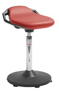 Siège assis-debout professionnel - Space Trumpet - imitation cuir rouge - ergonomique pour position semi-assise - Marque Rolléco_0