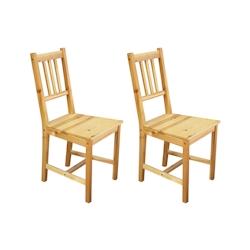 SIT Möbel Chaises de salle à manger | Lot de 2 | Assise en planches | Pin massif | L 42 x P 42 x H 92 cm | Naturel, verni - beige Bois massif 19000-84_0