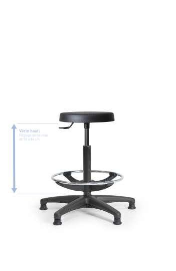 Tabouret de bureau en polyuréthane - Vérin haut - Mécanisme fixe - Réf : STPOUFFIXVHRPP_0