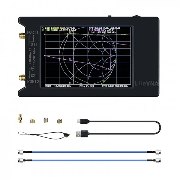 Analyseur d'antenne VNA LiteVNA64 - 50KHz à 6.3GHz - tactile pour HF, VHF, UHF_0