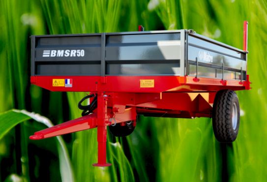 Benne agricole basculante à ridelles rabattables BMSR - Maitre-Simonneau - charge utile 3 à 8 tonnes_0