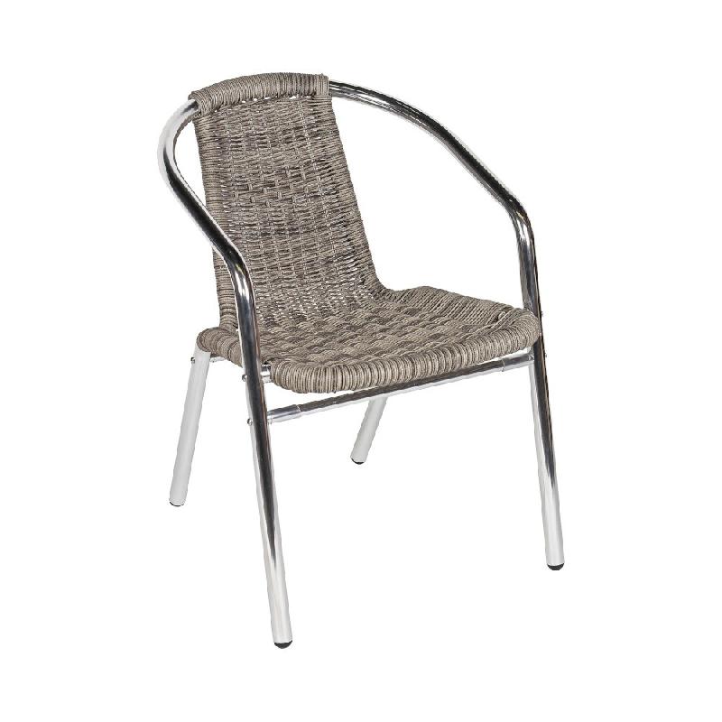 Fauteuil aluminium tressé - Bora - Stamp - structure brillante et tressage nylon fil rond - usage extérieur_0