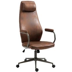 CLP Fauteuil de bureau Pocatello en similicuir ajustable et pivotant Cognac - marron polyester 318560_0
