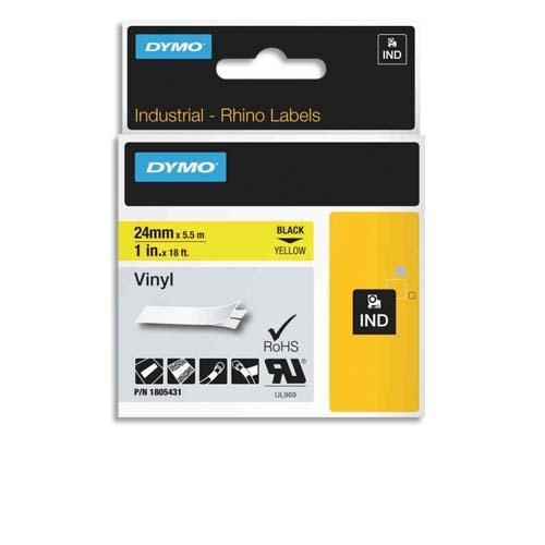 Dymo ruban rhino 24 mm vinyl noir sur jaune 1805431_0