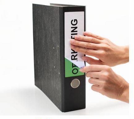 Étiquette classeur amovible A4 - 192 x 61 mm - Référence 10165 - Opaque, repositionnable et écologique_0