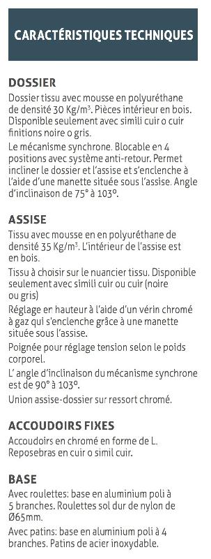 Fauteuil de direction Teos - Mobel Linea - cuir gris, Monté_1