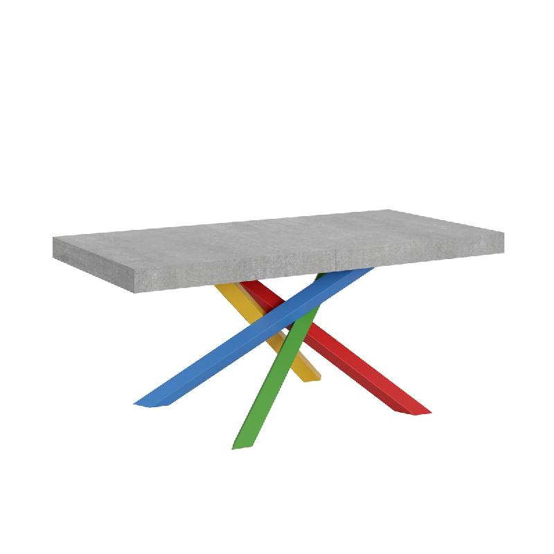 Itamoby Table Extensible 200/460X90 Cm Volantis Pieds Béton Multicolores 4/B - gris VE200TAV4B440-CM_0