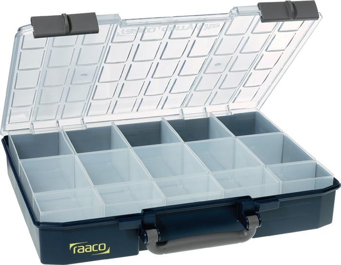 Mallette de rangement Carry Lite l415xP330xH80mm 15 compartiments bleue RAACO_0