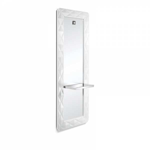 Coiffeuse - Diamant Blanc FF 8000 avec tablette inox et cadre PVC blanc satiné_0